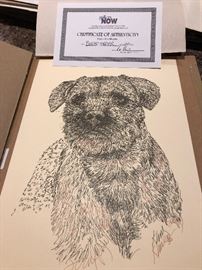 Stephen Kline signed and numbered lithograph, Border Terrier, 20/500