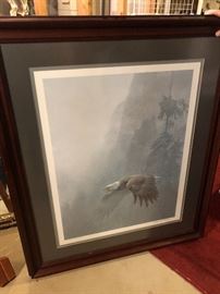 Robert Bateman's Vigilence eagle, signed & numbered; beautifully framed