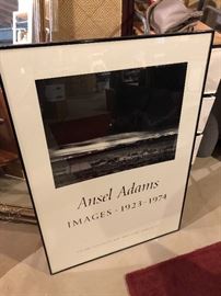Framed Ansel Adams IMAGES 1923-1974 book advertising poster/print, 36" x 25.5"
