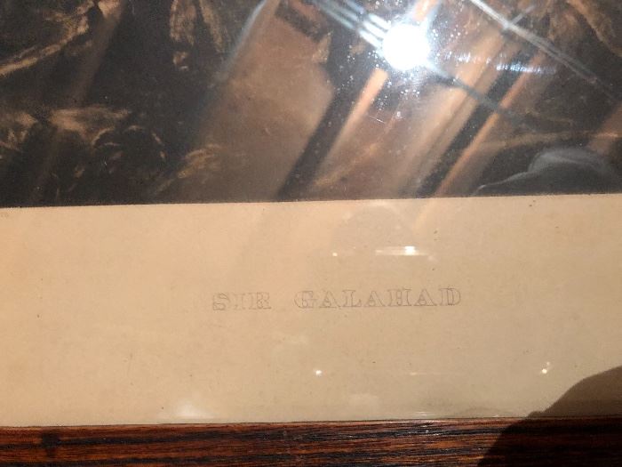 Vintage Sir Galahad framed WATTS print