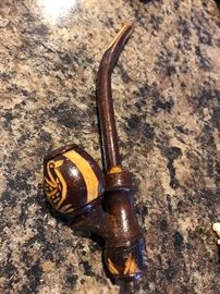 Vintage wooden carved pipe