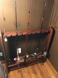 Fishing poles & stand