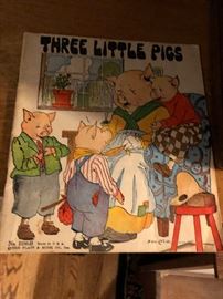 Vintage book,  Three Little Pigs