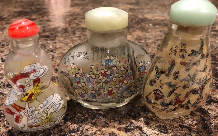 Chinese reverse painting snuff bottles