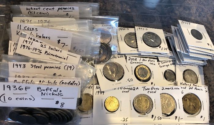 Vintage coins, US and foreign