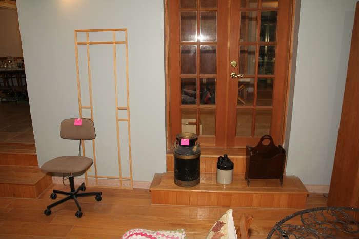 Office Chair, Milk Can, Jug, Magazine Rack