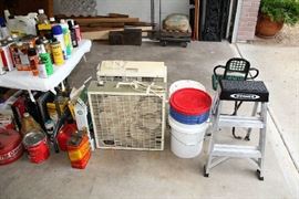 Fans, Buckets, Step Stool, Gas Cans