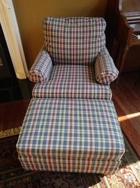 Comfy side chair with ottoman