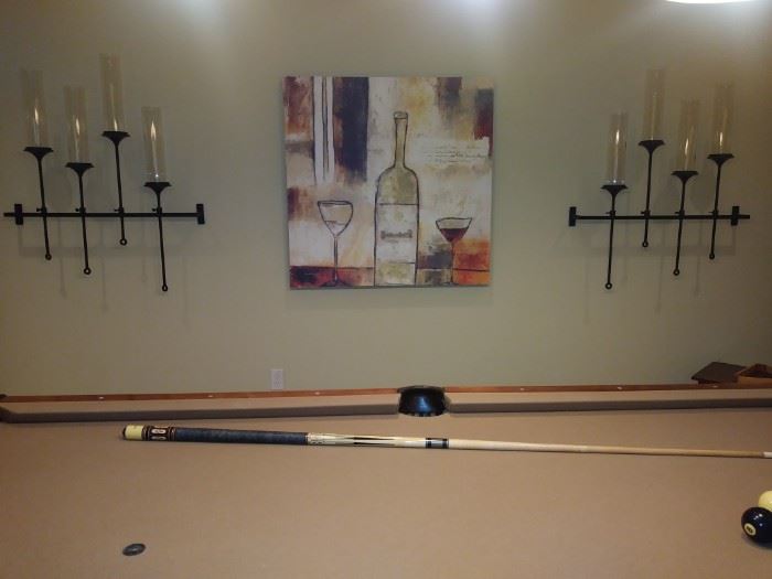 Accent pieces in the basement - pool table area