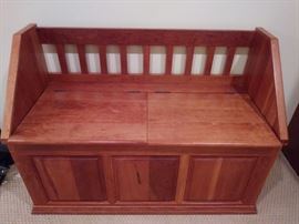 Solid wood split seat bench