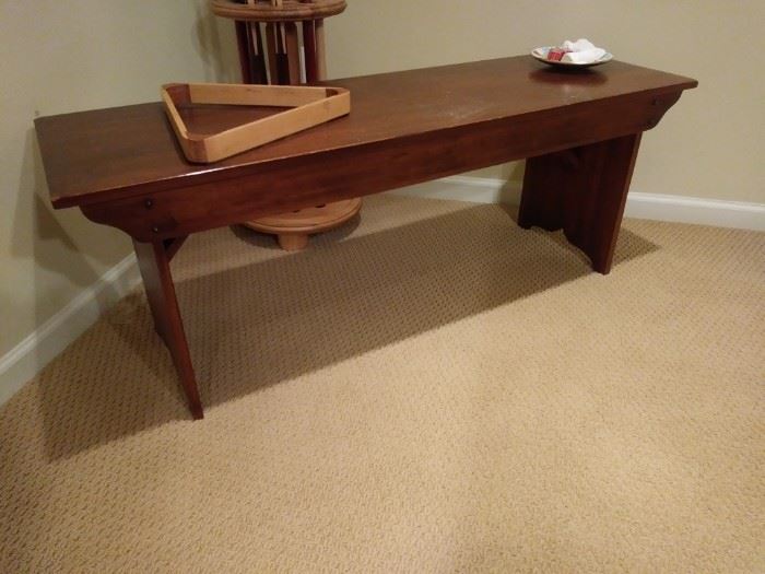 Shaker style solid wood bench