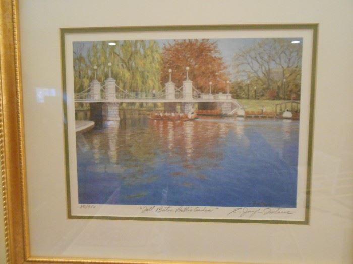 E. Joseph Fontaine - SWAN BOATS ON THE POND/A VIEW OF THE PUBLIC GARDEN, BOSTON