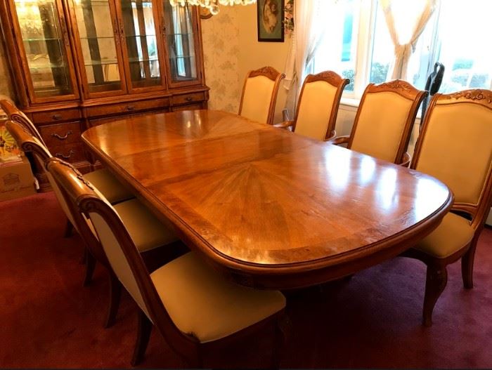 Large Wood Table with Chairs