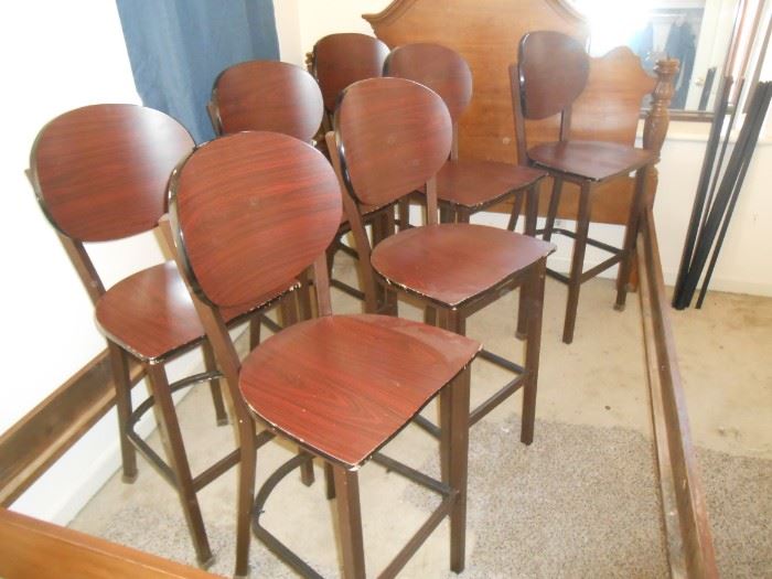 Wood & metal bar stools total ct 14