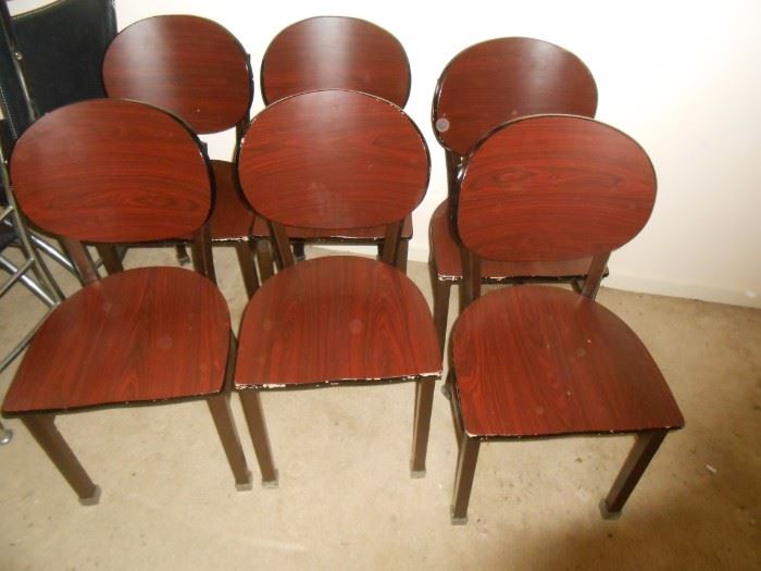 wood and metal chairs