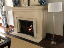 Pair of Ethan Allen Glass Cylinder Floor Lamps