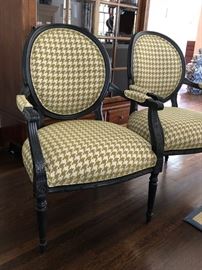 Pair of Ethan Allen Italian Neoclassical Style Chairs
