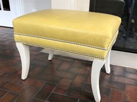 Ethan Allen Leather Bench/Ottoman