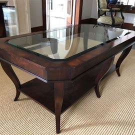 Ethan Allen Glass Top Coffee Table