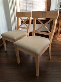 Set of 4 Custom Handcrafted Dining Chairs with Carved Pineapple Motifs