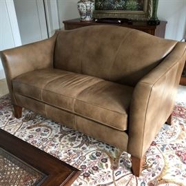 Ethan Allen Camel-back Leather Sofa