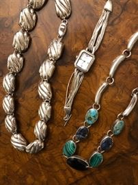 Large Collection of Ladies Sterling Silver & Semi-Precious Gemstone Jewelry