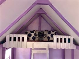 Little Cottage Painted Outdoor Playhouse with Indoor Loft