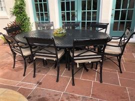 Frontgate “Carlisle” Patio Table and 8 Chairs