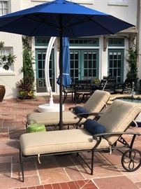 Pair of Winston Cast Aluminum Chaise Lounges