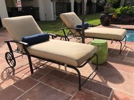 Pair of Winston Cast Aluminum Chaise Lounges