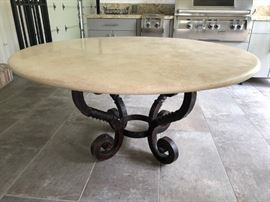 Spanish Colonial Style Travertine Dining Table