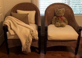 Pier One Wicker Arm Chairs (3)