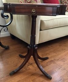 8-Sided Pedestal Table w Leather Top
