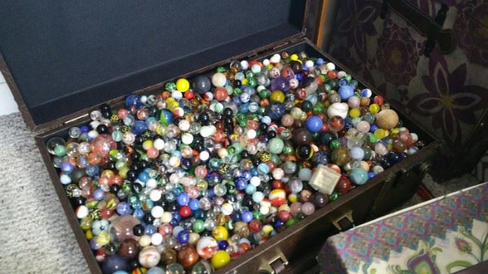 Tons of handmade marbles huge chest marbles sold in lots