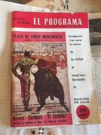 Bullfighting program Spain, 1960ish