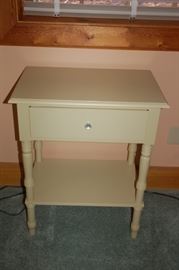 One of a pair of end tables with drawre