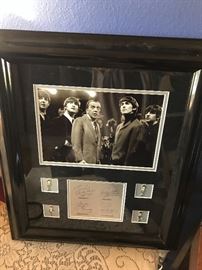 Beatles memorabilia Ed Sullivan
With COA on photo and pins