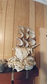 Sea Shell Ship with shell sails