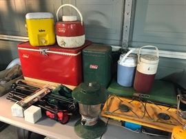 Coleman camping equipment, etc