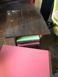 Mid century table with three nesting folding tray/tables