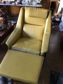 Dux chair and footstool. Needs to be reupholstered 