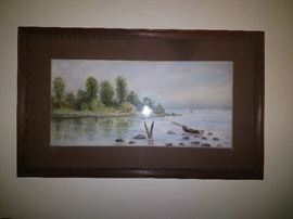 Antique watercolor painting