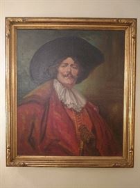 Fantastic vintage oil painting "The Cavalear" in a great frame
