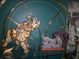 Some of many elephant collectibles