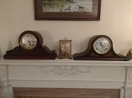 Mantle clocks and an anniversary clock