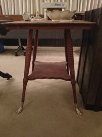 Large antique turned leg Victorian side table