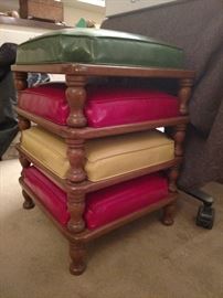 Stackable Mid Century Modern vinyl foot rests