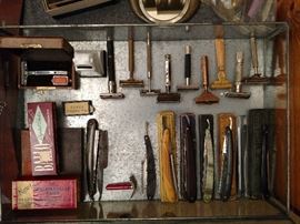 Antique razors and blades
