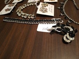 black and clear rhinestone jewelry