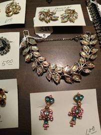 Coro aurora borealis earring and bracelet set